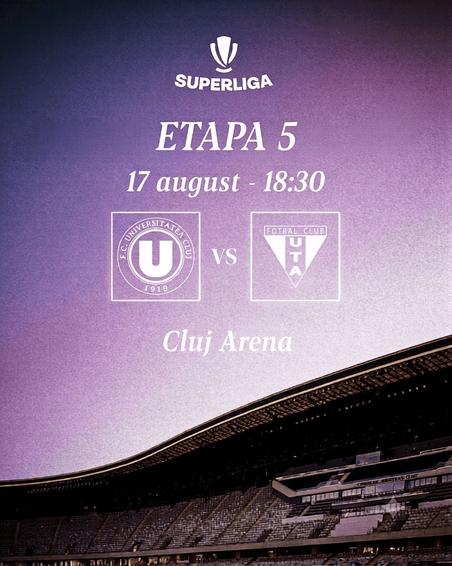 FC Universitatea Cluj – UTA Arad (Superliga, etapa 5)
